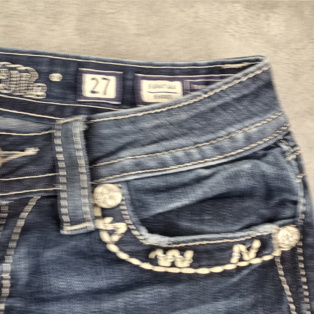 Miss Me Dark Blue Denim Women’s Shorts Size 27 - Picture 16 of 16